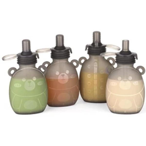 Haakaa: Happii Bear Silicone Goody Pouch (170ml x 4)