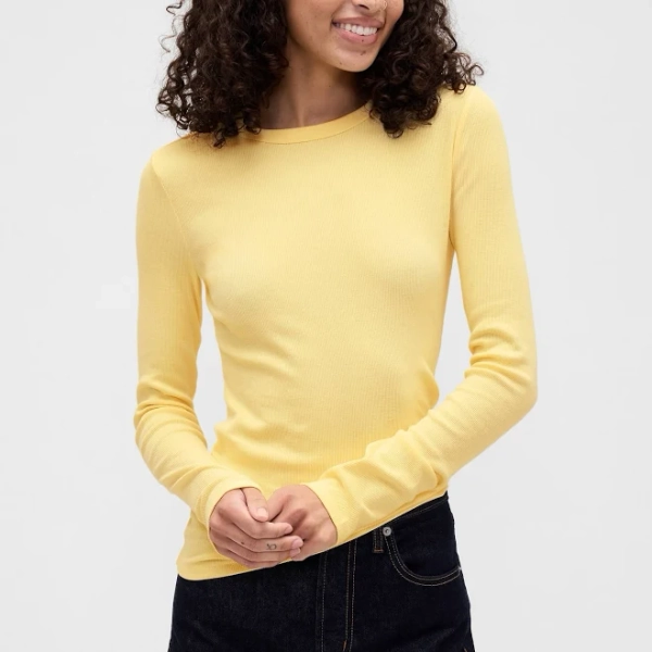 Gap Women's Essential Ribbed Crewneck T-Shirt