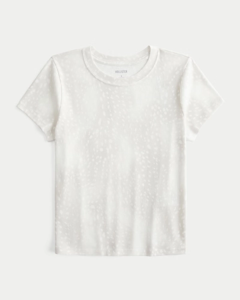 Short-Sleeve Doe Print Crew Baby Tee