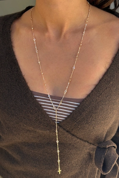 Long necklace with cross