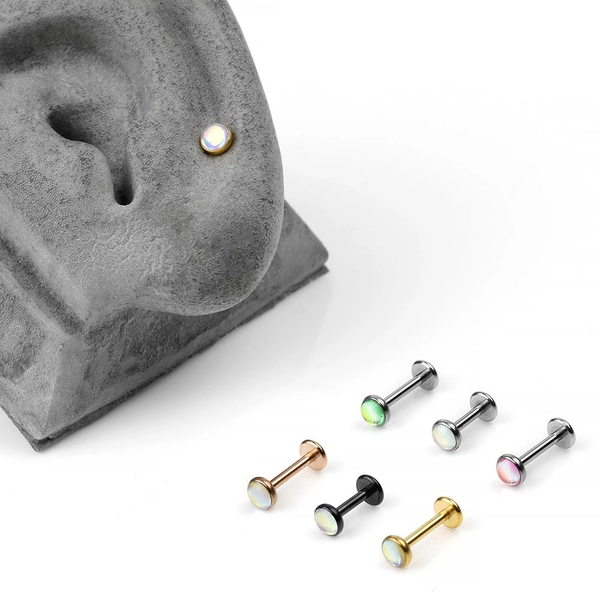 Plated Hologram Internally Threaded Labret