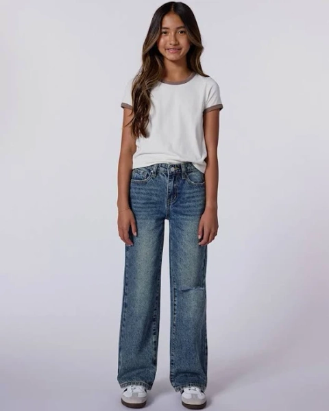 RSQ Girls High Rise Wide Leg Jeans - Dark Wash - Size: 12