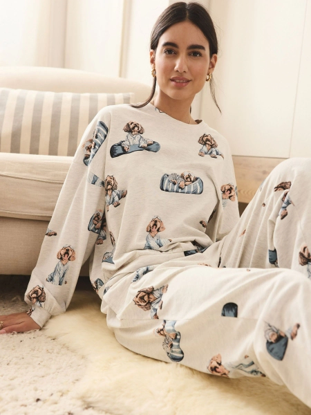 Grey Charlie the Cockapoo - Long Sleeve Pyjamas