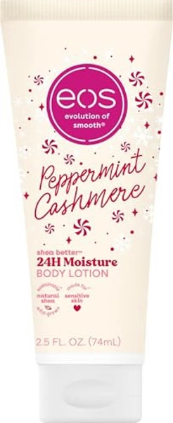 eos Shea Better Travel Size Body Lotion, Peppermint Cashmere, Holiday, Limited Edition Skin Care, 24-Hour Moisture, Body Lotion for Women, travel size toiletries, Vegan, 2.5 fl oz