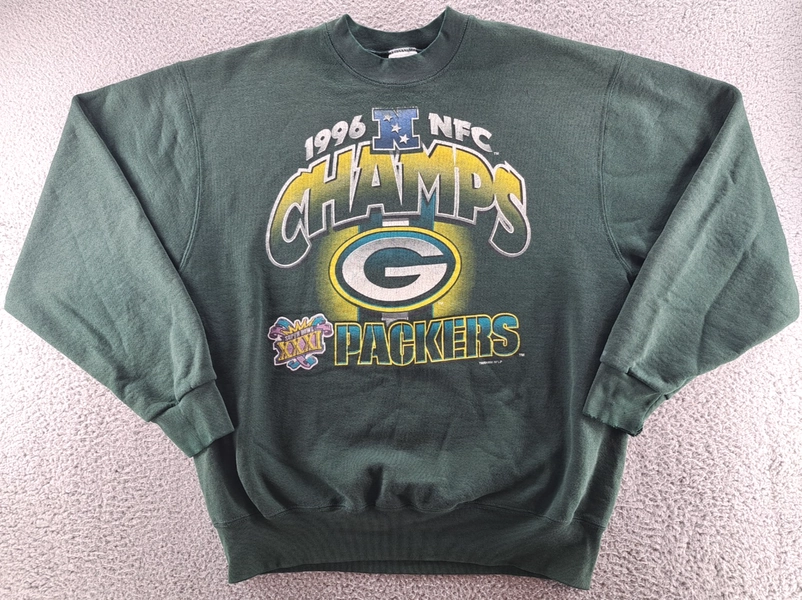 VINTAGE Green Bay Packers Pro Player Sweatshirt Mens XL 50/50 Blend 1996 90s USA