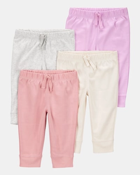 Baby Girl 4-Pack Pull-On Pants (6 months)
