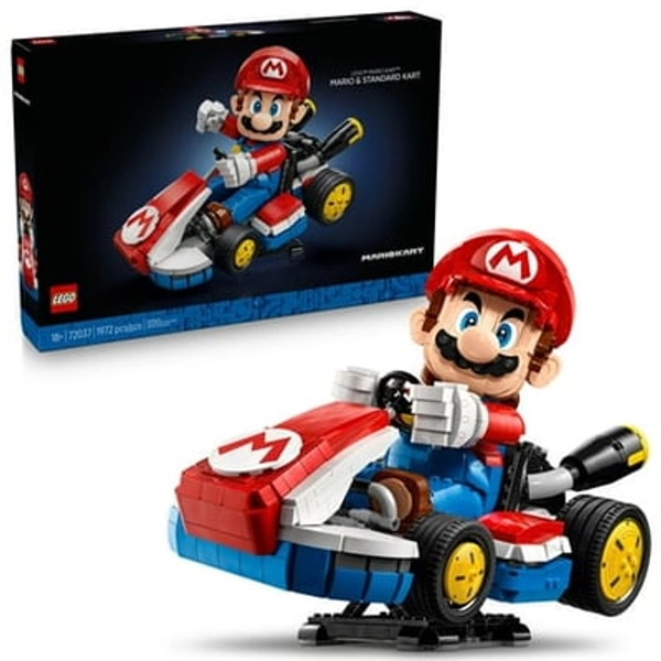 LEGO Systems Inc LEGO Super Mario: Mario Kart – Mario & Standard Kart 3D Puzzle for Adults - DIY Book Shelf & Room Decor for Men & Women  Ages 18+ - Arts & Crafts for Adult Gamers - Birthday Gift Idea - 72037