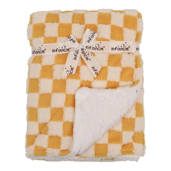  Infancie Jacquard Sherpa Blanket Yellow