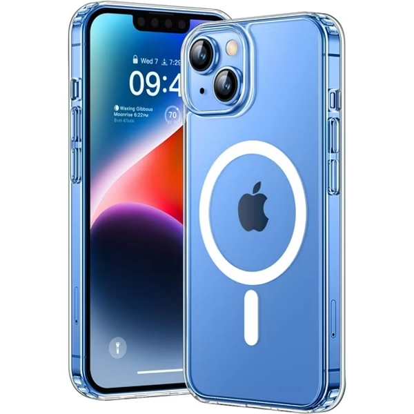 Transparent Clear Case for Apple iPhone 14 Clear Magnetic Case, [Yellow Resistant] Slim Fit Shockproof Transparent Crystal Clear Magnetic Clear Case for Apple iPhone 14