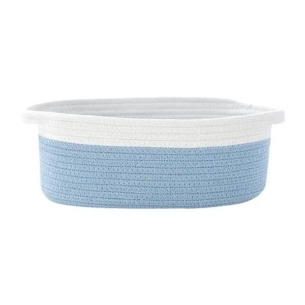 Deevoka Cotton Rope Basket Decorative Storage Organizer,Dog Toy Basket,Empty Gift Basket Woven Basket with Handle for Laundry Shelves