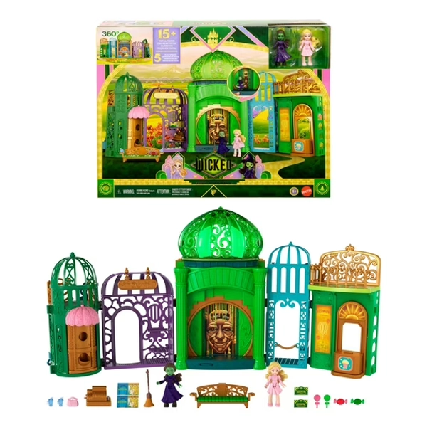 Universal Pictures’ Wicked Emerald City Small Doll Playset with 5 Play Spaces & 15 Accessories