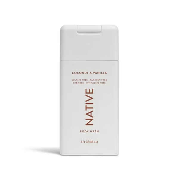 Native Sulfate-Free Mini Body Wash - Travel Size - Coconut & Vanilla - 3 fl oz