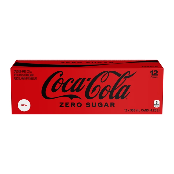 Coca-Cola Zero Sugar Fridge Pack Cans, 355 mL, 12 Pack