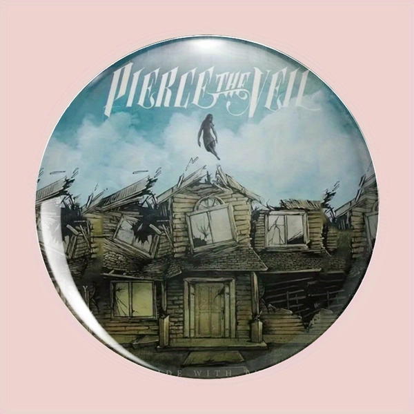 2D Flat, Pierce & The Vil" Durable Metal Brooch - Elegant Gothic House & Fierce Creature Design, Versatile for Weddings, Birthdays, Festivals - Unisex Fashion Accessory, Gothic Home Decor, Wedding Gift, Vintage Aesthetic, Intricate Detailing, 2D Flat