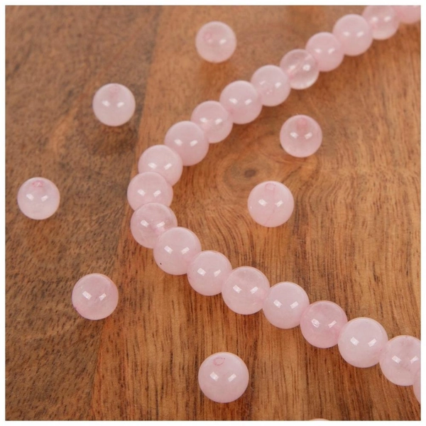 Rose Quartz Dyed Round Bead Strand