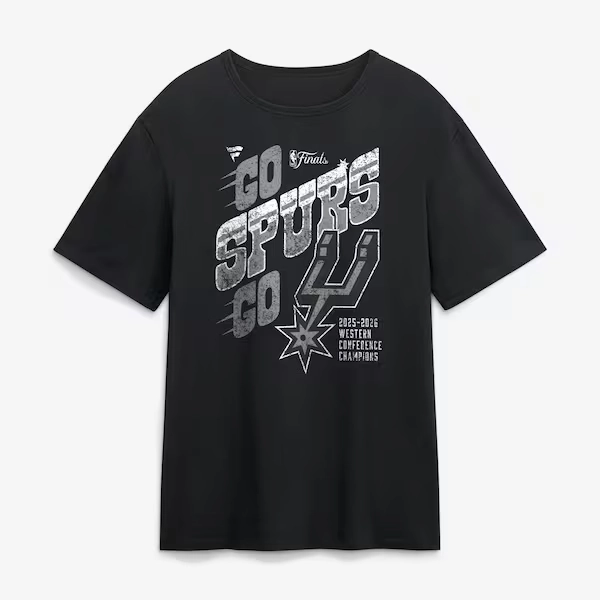 Men's San Antonio Spurs Fanatics Black 2026 NBA Western Conference Champions Hometown T-Shirt