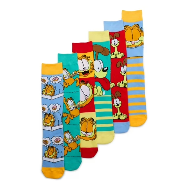 Garfield Crew Socks, 6-Pack