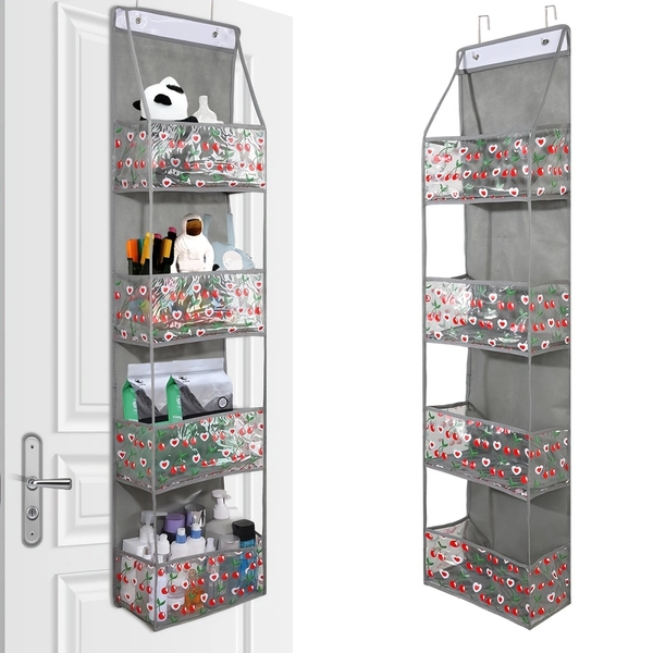 1pc 4 basket storage bag cherry printed pvc hanging bags 2 - Temu