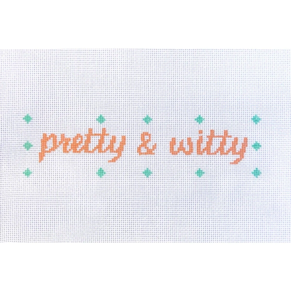 Pretty and Witty Needlepoint Canvas – Hand-Painted Mini, 18 Mesh