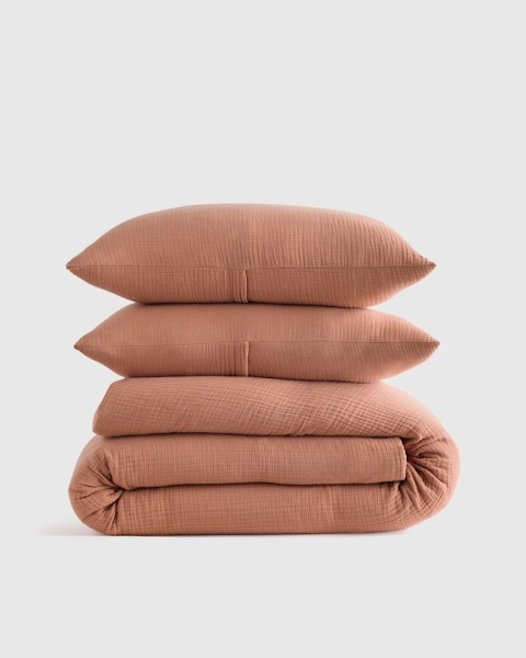 Organic Cotton Gauze Duvet Cover Set in Undyed
