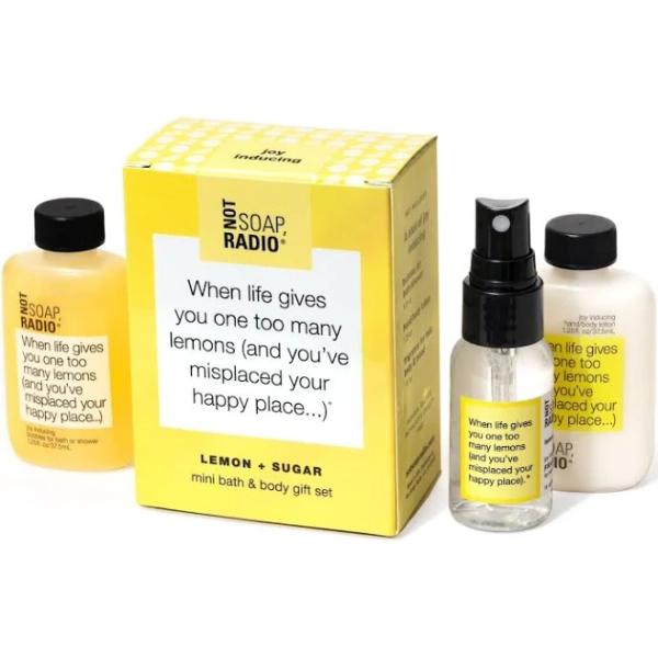 Mini Lemon Scented Bath and Body Gift Set | Not Soap, Radio