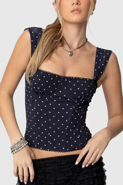 Edikted Marcella Wide Strap Mesh Corset