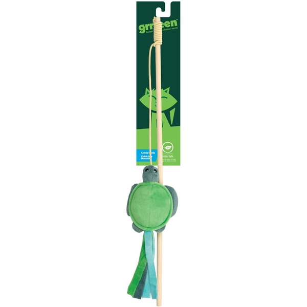 Grrreen Turtle Teaser Cat Toy with Catnip