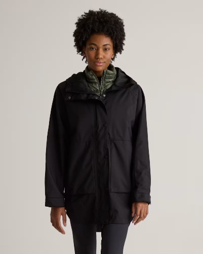 Weatherproof Oversized Rain Jacket in True Black