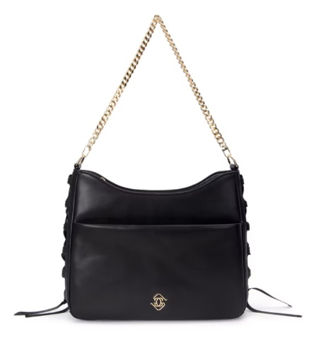 Sandee Hobo Bag - Black/Gold (Microfiber) Ships Late March