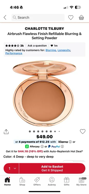 Charlotte Tilbury Refillable Airbrush Matte Brozner  