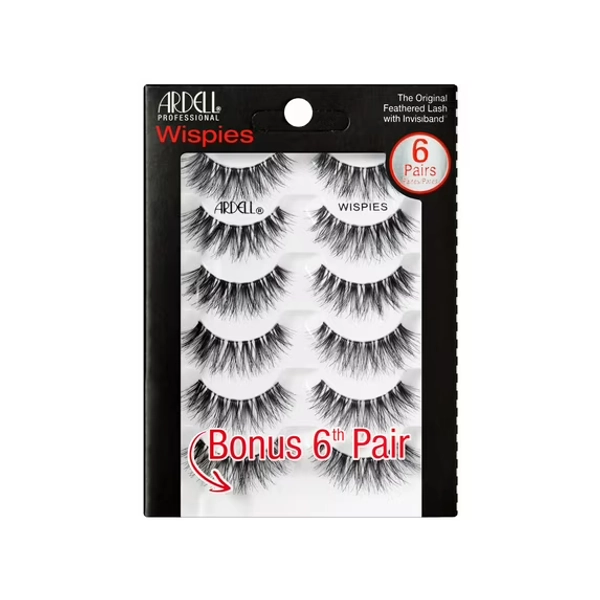 Ardell False Eyelashes, Wispies, 6 Pairs, Black