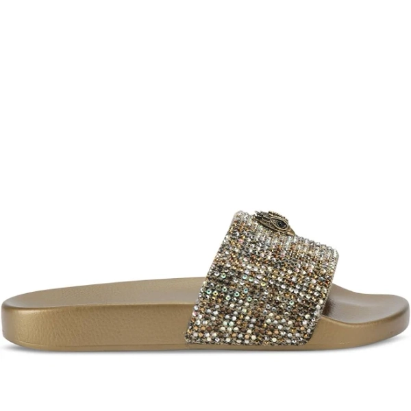 Kurt Geiger London Women's Meena Eagle Poolslide Sandals - Gold - Size 11 - Rust/Copper