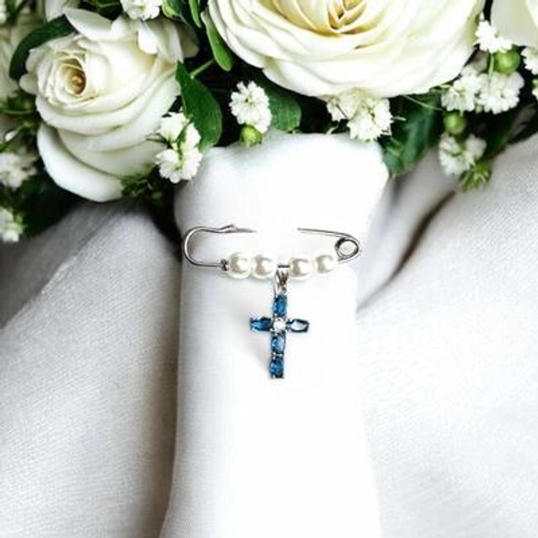 Something Blue Bridal Bouquet Charm, Pin Easily Attaches to Bridal Bouquet, Elegant Keepsake Gift for Bride, Ideal Bridal Shower Gift - MARI