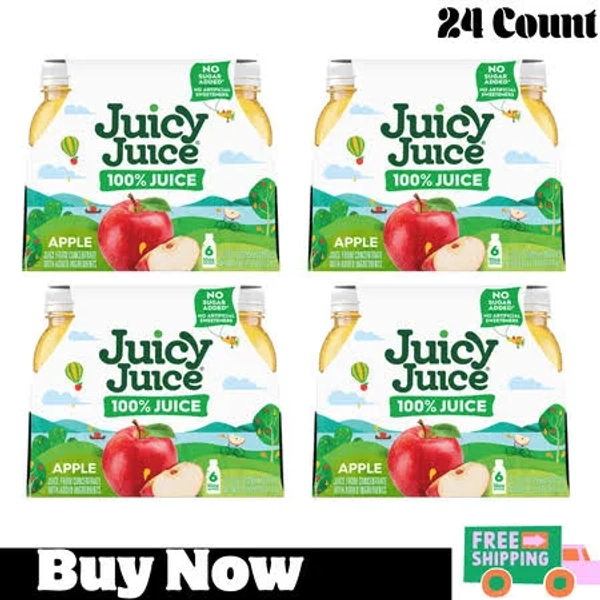 Juicy Juice 100% Apple Juice, 10 fl oz Bottles, 24 Count, Size: 10floz