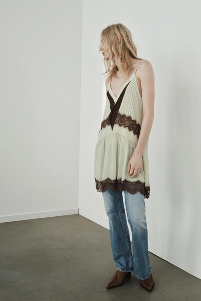 SHORT DRESS WITH CONTRAST LACE