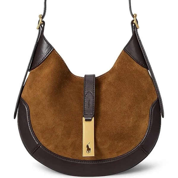 Polo Ralph Lauren Women's Polo ID Suede-Leather Shoulder Bag