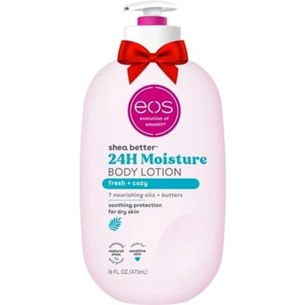 eos Shea Better Body Lotion- Fresh & Cozy  24H Moisture for Dry Skin  16 fl oz
