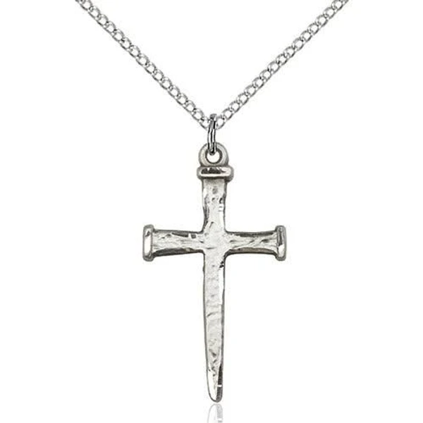 Sterling Silver Nail Cross Pendant