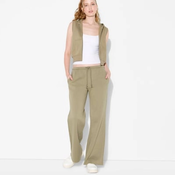 Women's Mid-Rise Wide Leg Sweatpants - Wild Fable™ Dark Taupe S
