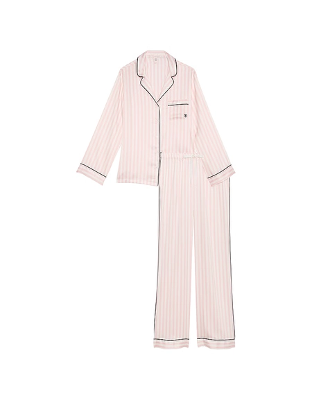 Glazed Satin Long Pajama Set