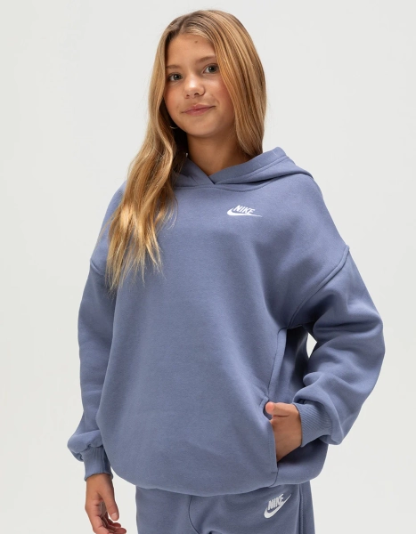 NIKE Sportswear Club Fleece Girls Oversized Hoodie - INDIGO