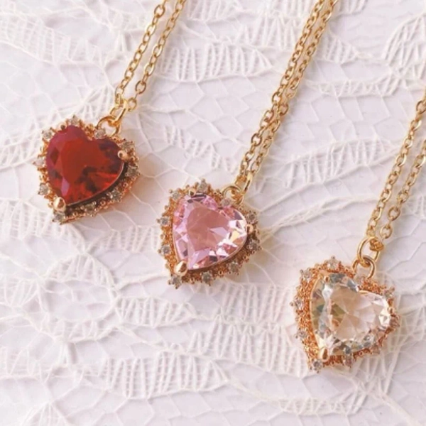 Heart Necklace Korean Accessory - Pink Made in Japan Official Kawaii Japanese Merchandise Store | Next-Day UK Delivery