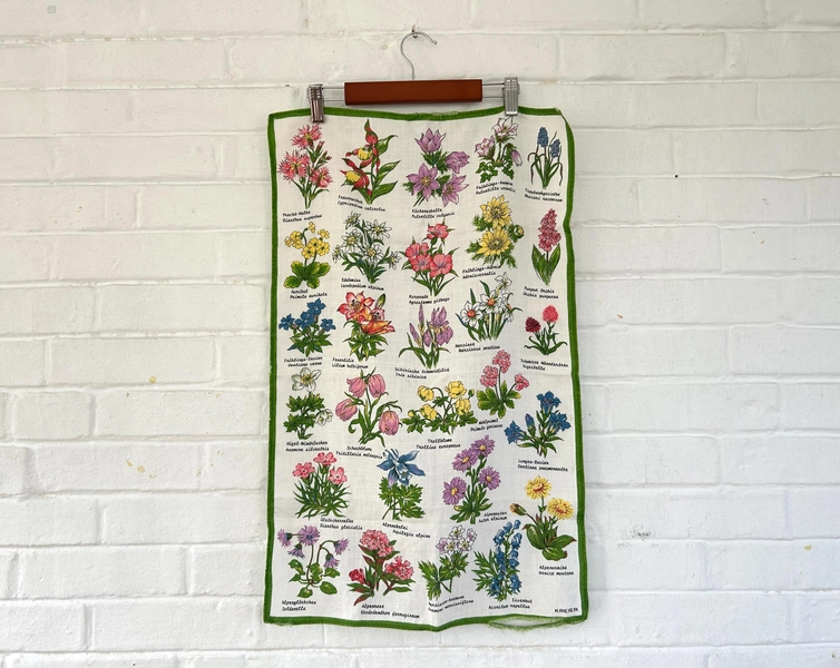1980's Wildflower Tea Towel