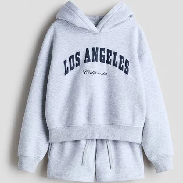 H&M Girls 2-Piece Los Angeles Sweatshirt and Shorts Set