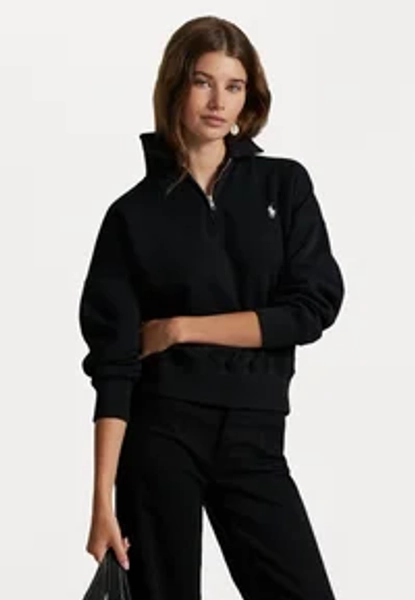 FLEECE QUARTER ZIP - Felpa - black