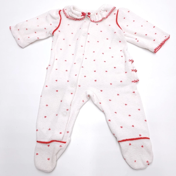 Vintage Carters One Piece Small Girls Ruffle Butt 80s Hearts Coquette 0-3 Months