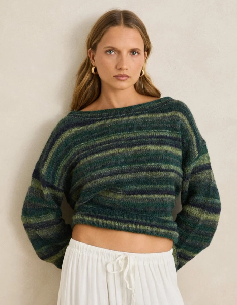 RHYTHM Baklava Knit Womens Sweater - OLIVE