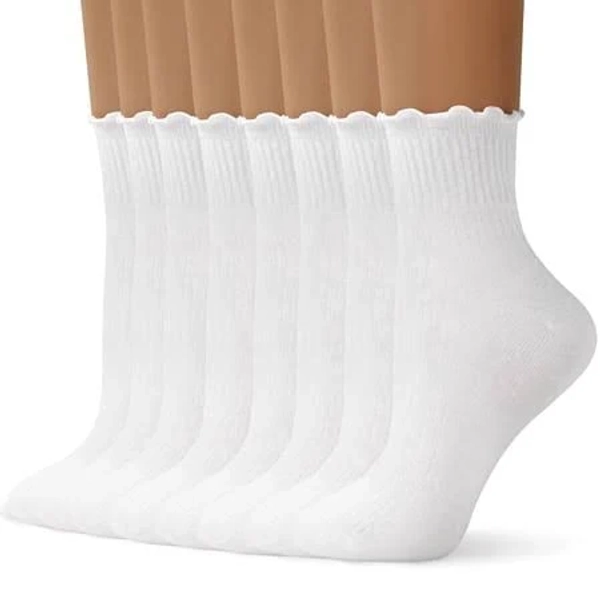 Women's Ruffle Soft Breathable Crew Socks (6 Pairs)