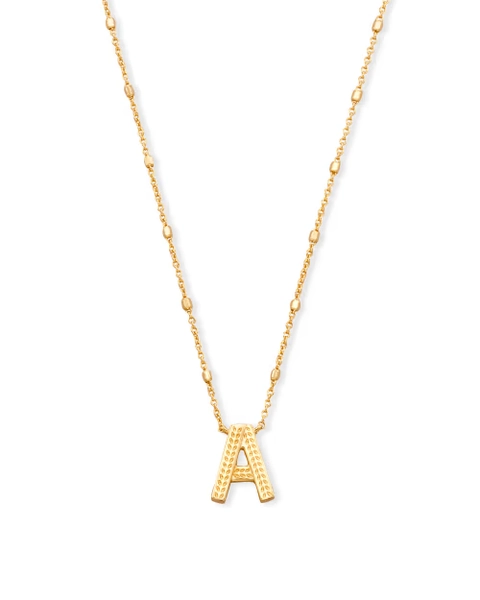 Letter M Pendant Necklace in Gold