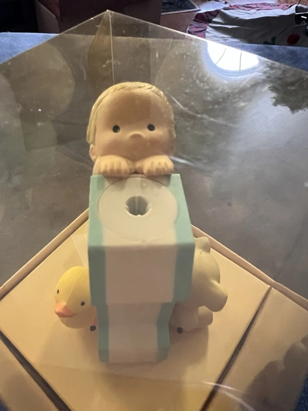 Hallmark Baby’s 1st Birthday Candle Holder Boy Duck Block Vintage Hong Kong